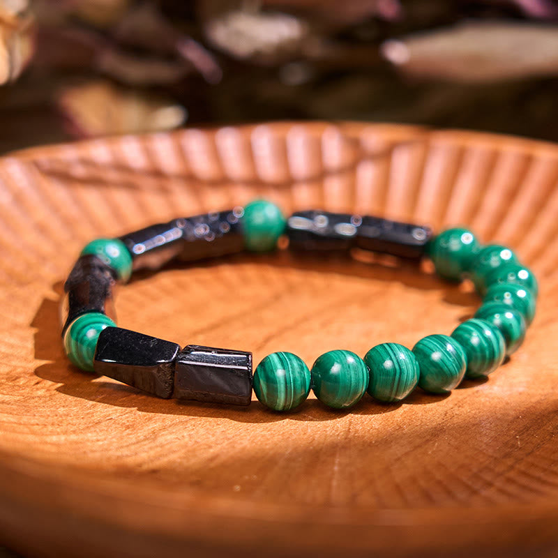 Buddha Stones "May Peace and Power Walk Beside You" Malachite Bracelet Includes Gift Message Card - image 10