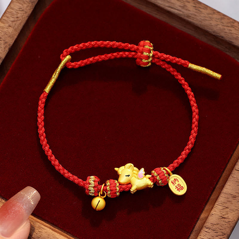 Buddha Stones 925 Sterling Silver Year Of The Horse Lucky Fortune Red String Strength Bracelet - A Style(Wrist Circumference: 16-20cm) - image 0