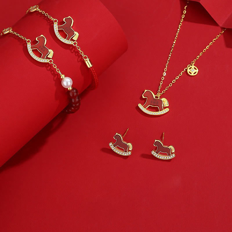 Buddha Stones 925 Sterling Silver Year Chinese Zodiac Of The Horse Red Agate Calm Necklace Pendant - image 23