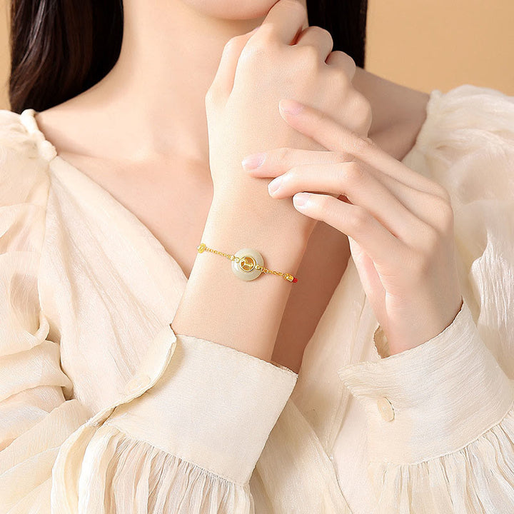 Buddha Stones 925 Sterling Silver Hetian Jade Year Of The Horse Peace Buckle Luck Necklace Pendant - image 14