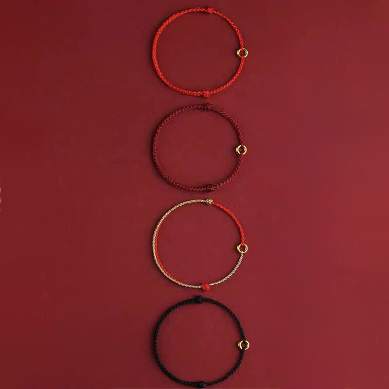 Buddha Stones Small Peace Buckle Braided String Adjustable Connection Bracelet Anklet - image 14