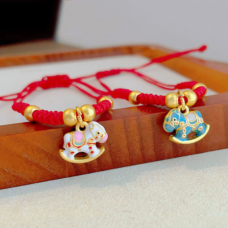 Buddha Stones Small Year Of The Horse Red String Copper Luck Adjustable Bracelet - image 3