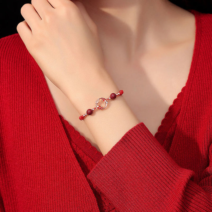 Buddha Stones 925 Sterling Silver Plated 18k Gold Koi Fish Cinnabar Red String Connection Bracelet - image 3