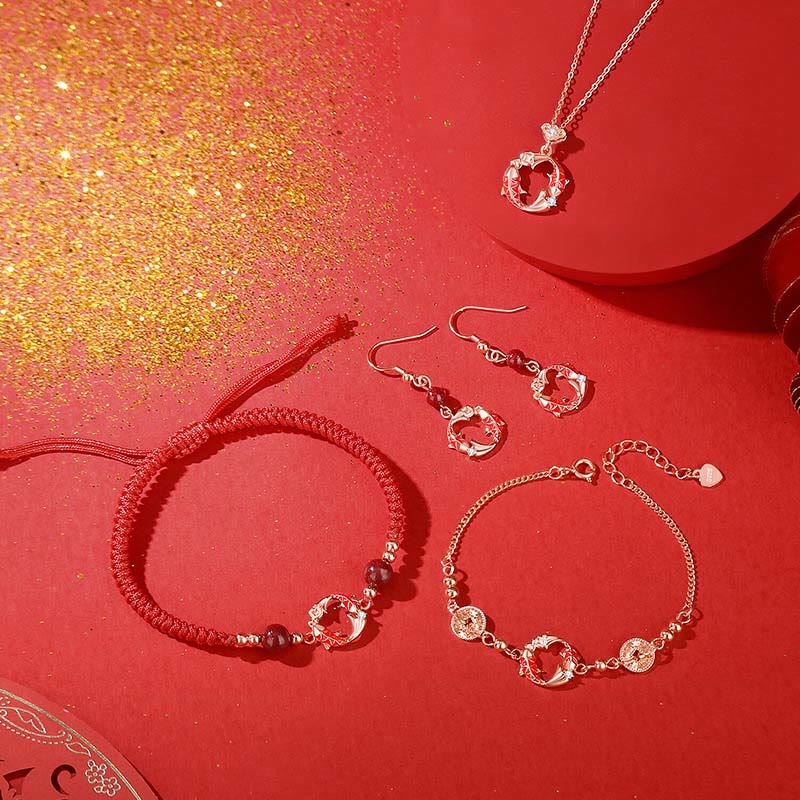 Buddha Stones 925 Sterling Silver Plated 18k Gold Koi Fish Cinnabar Red String Connection Bracelet - image 20