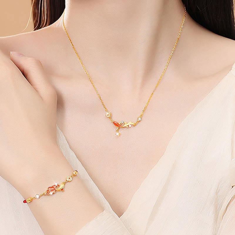 Buddha Stones 925 Sterling Silver Koi Fish Design Red String Blessing Bracelet - image 11