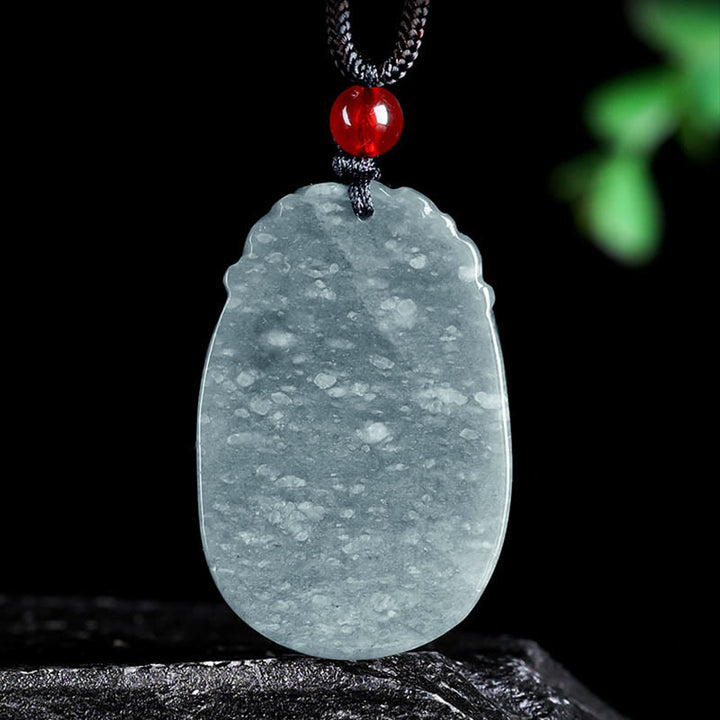 Buddha Stones Chinese Zodiac Jade Year of the Horse Luck Rope Necklace Pendant - image 2