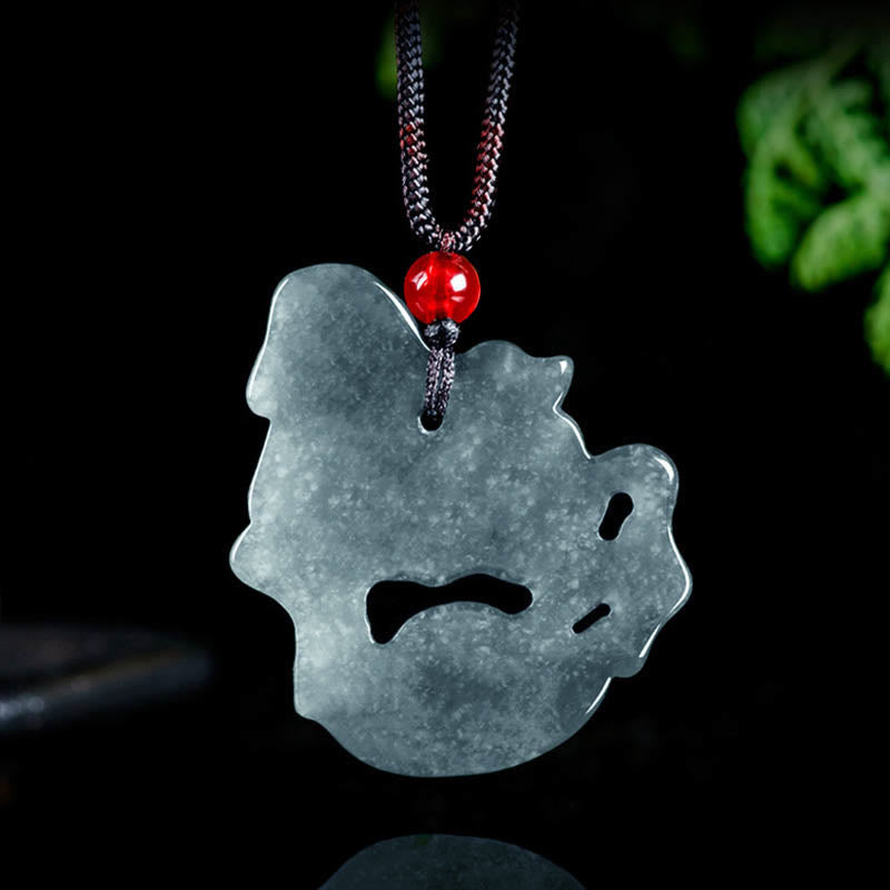 Buddha Stones Year of the Horse Jade Ingot Luck Prosperity Rope Necklace Pendant - image 4