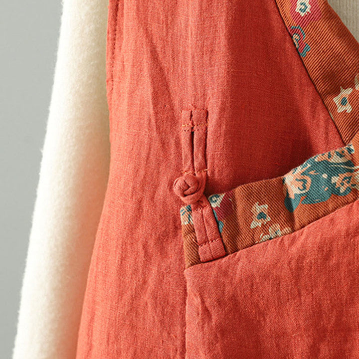 Buddha Stones Flower Pattern V-Neck Frog-Button Women's Sleeveless Vest Waistcoat - image 9