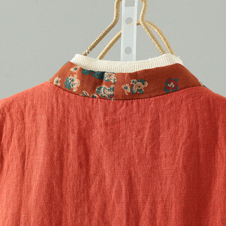 Buddha Stones Flower Pattern V-Neck Frog-Button Women's Sleeveless Vest Waistcoat - image 4