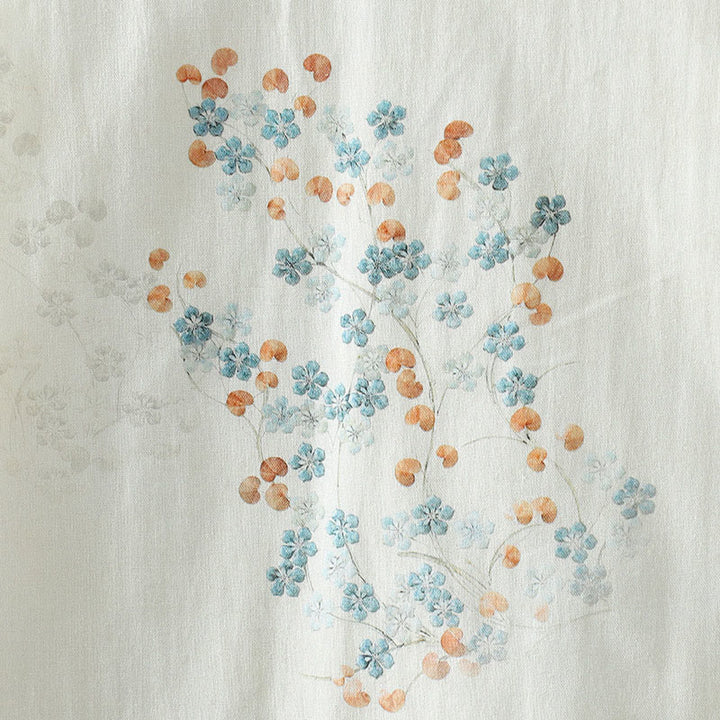 Buddha Stones Women's Blue Flower Frog-Button Design Long Sleeve Thermal Jacket - image 9