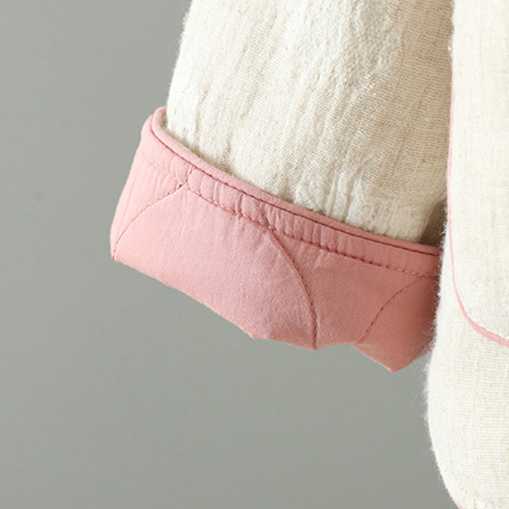 Buddha Stones Women's Beige Frog-Button Long Sleeve Thermal Jacket With Pockets - image 7