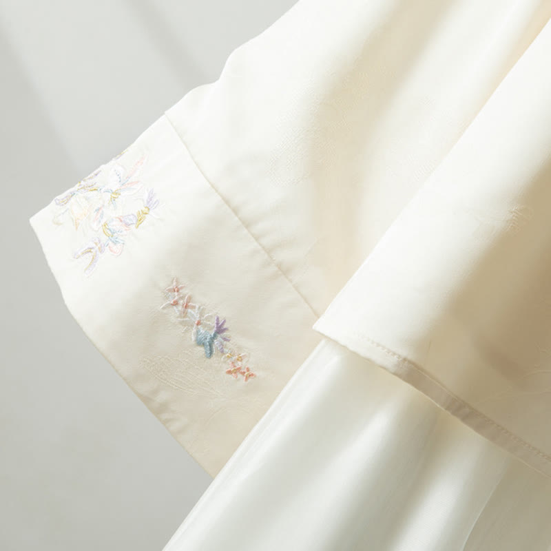 Buddha Stones Fall Flower Embroidery Frog-Button Design Long Sleeve Women's Jacket - image 5