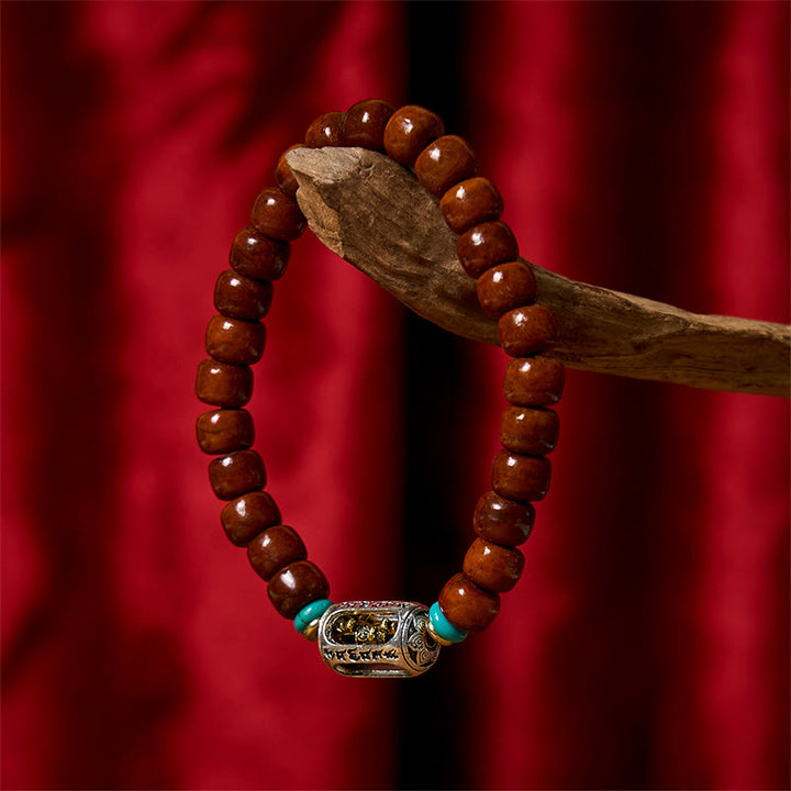 Buddha Stones Bone Beads Vajra Three-eyed Dzi Bead Luck Bracelet - Bone Beads & Vajra(Wrist Circumference: 15cm-16cm) - image 12