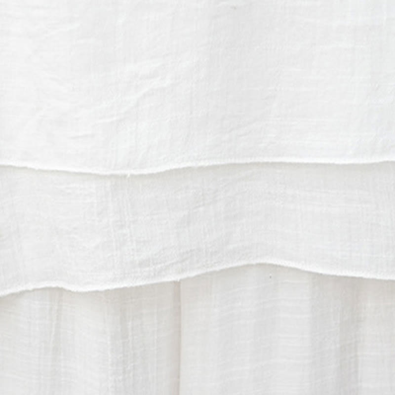 Buddha Stones 2Pcs White Long Sleeve V-Neck Shirt Wide Leg Pants Meditation Women's Set - image 13