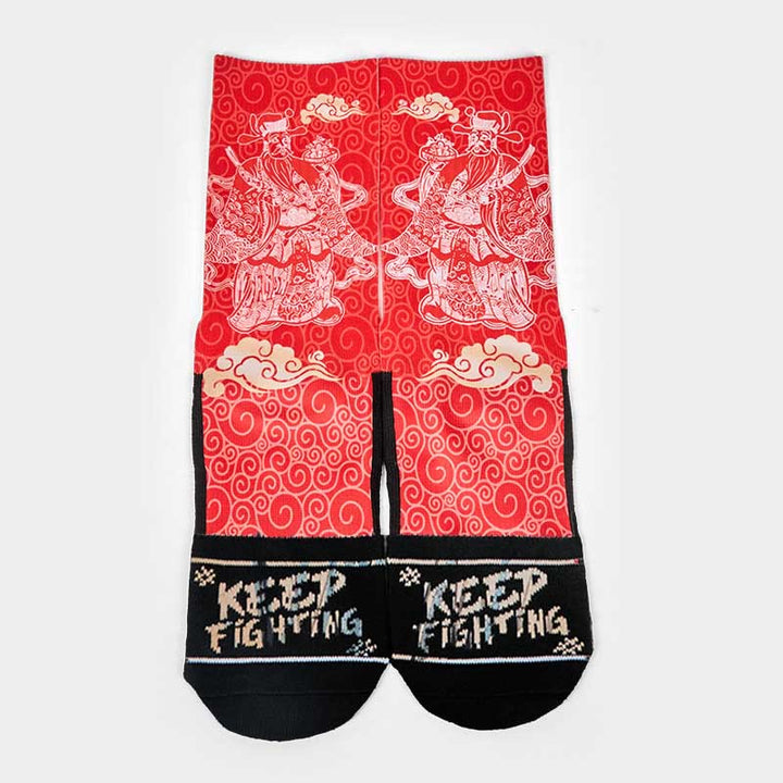 Buddha Stones Casual God Of Wealth Auspicious Clouds Micro Crew Men Women Unisex Socks - image 11