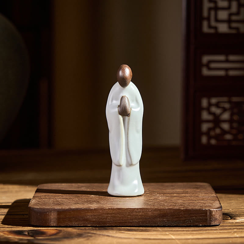 Buddha Stones Meditation Monk Ceramic Statue Serenity Home Decoration - image 3