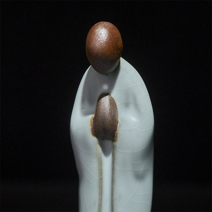 Buddha Stones Meditation Monk Ceramic Statue Serenity Home Decoration - image 7