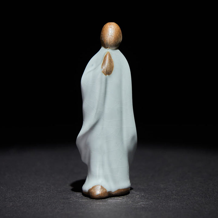 Buddha Stones Meditation Monk Ceramic Statue Serenity Home Decoration - Gray Meditation 3.5*2*7cm - image 17