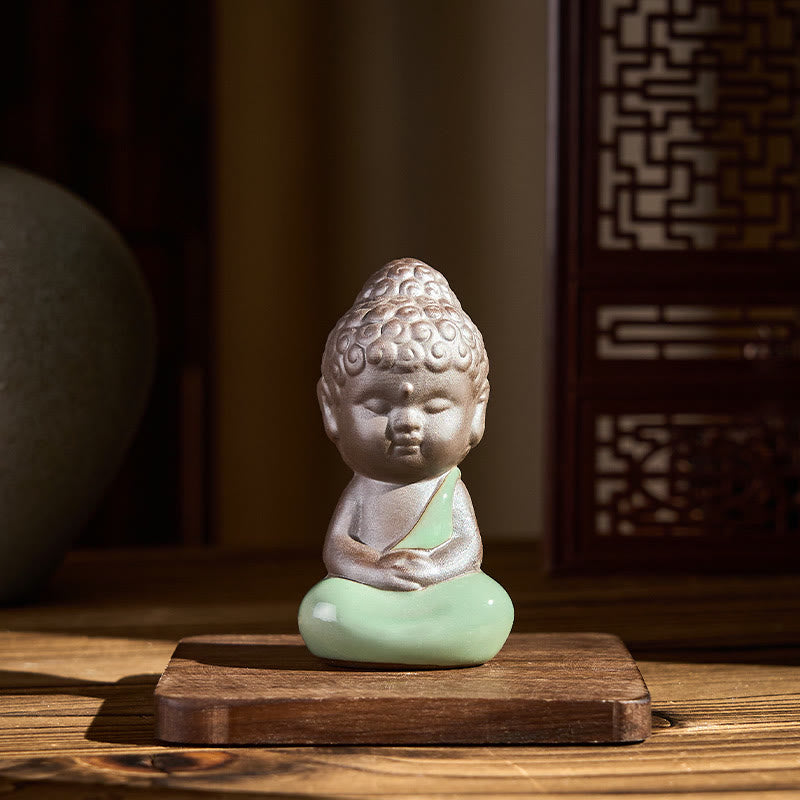 Buddha Stones Prayer Meditation Resting Monk Ceramic Statue Serenity Home Decoration - image 23