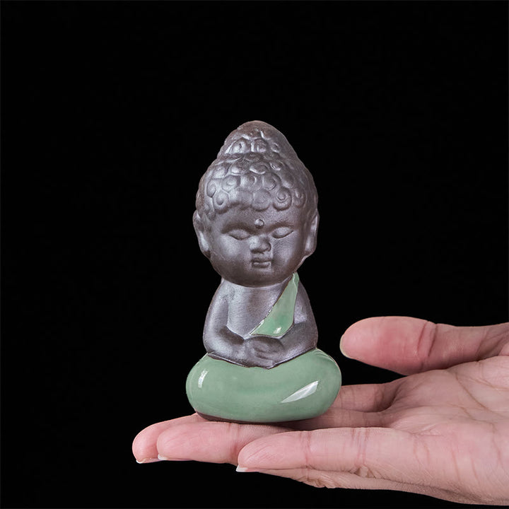 Buddha Stones Prayer Meditation Resting Monk Ceramic Statue Serenity Home Decoration - image 27