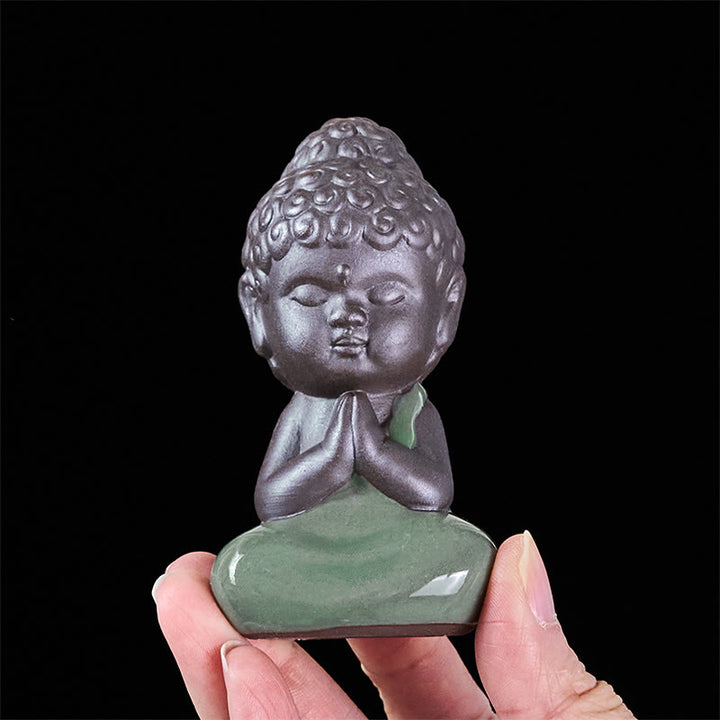 Buddha Stones Prayer Meditation Resting Monk Ceramic Statue Serenity Home Decoration - image 8
