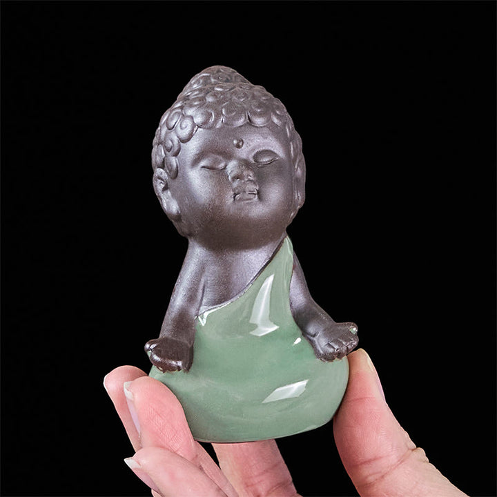 Buddha Stones Prayer Meditation Resting Monk Ceramic Statue Serenity Home Decoration - image 16