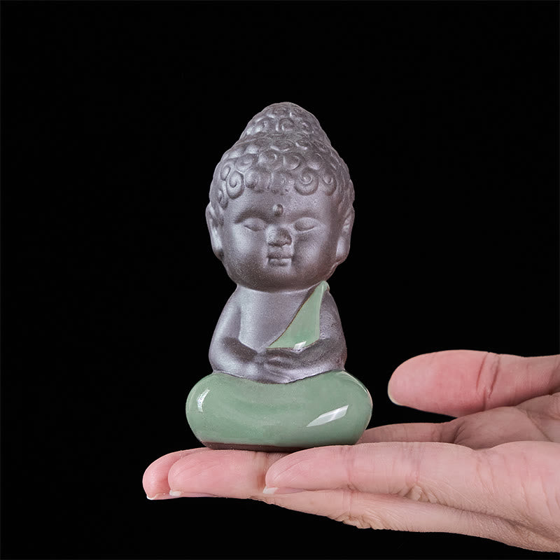 Buddha Stones Prayer Meditation Resting Monk Ceramic Statue Serenity Home Decoration - image 26