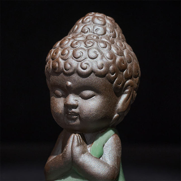 Buddha Stones Prayer Meditation Resting Monk Ceramic Statue Serenity Home Decoration - image 7