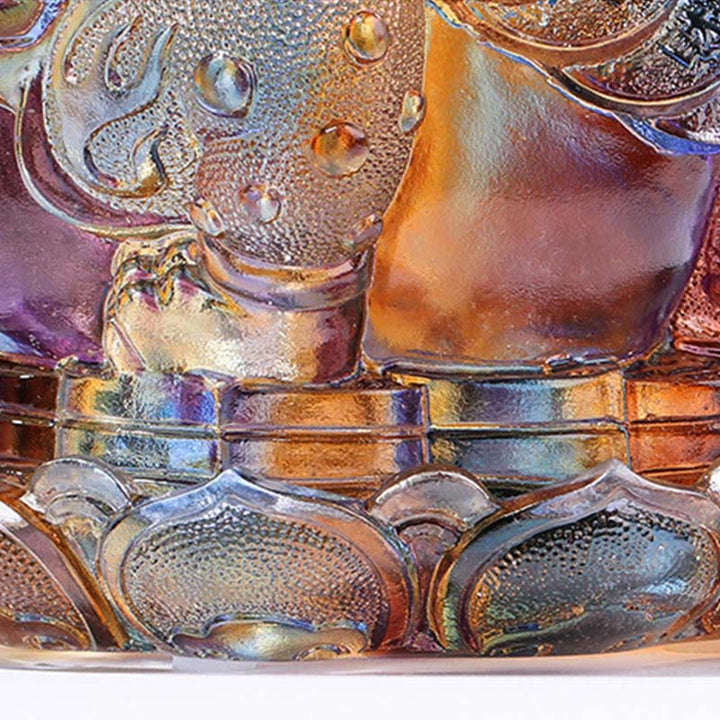 Buddha Stones Feng Shui Frog Coins Handmade Liuli Crystal Art Piece Wealth Home Office Decoration - image 12