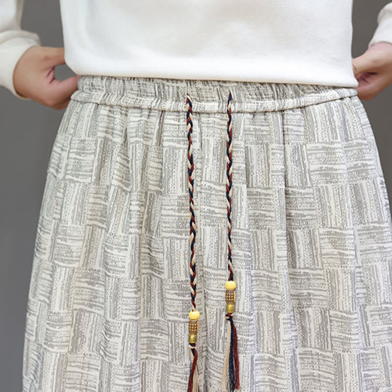 Buddha Stones Fall Jacquard Plaid Pattern Cotton Corduroy Men's Harem Pants With Pockets - image 19