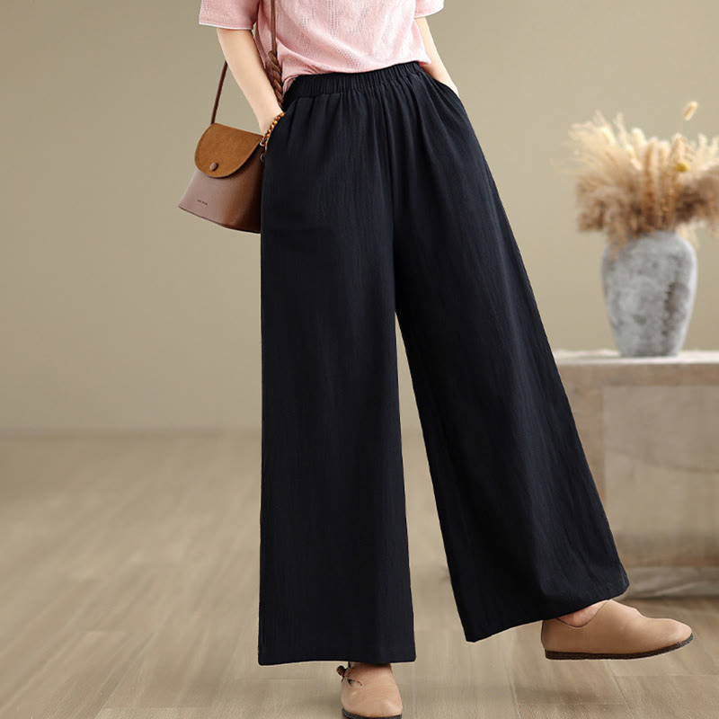 Buddha Stones Frog-Button Long Sleeve Cotton Jacquard Women's Shirt Pants With Pockets - Black Pants - US8-10，UK/AU12-14，EU40-42 (2XL) - image 23