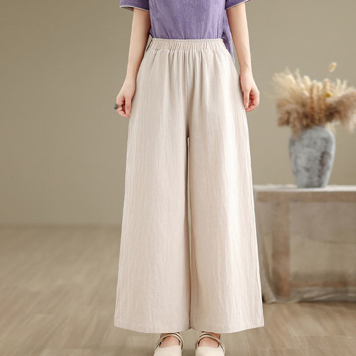 Buddha Stones Frog-Button Long Sleeve Cotton Jacquard Women's Shirt Pants With Pockets - Beige Pants - US8-10，UK/AU12-14，EU40-42 (2XL) - image 24