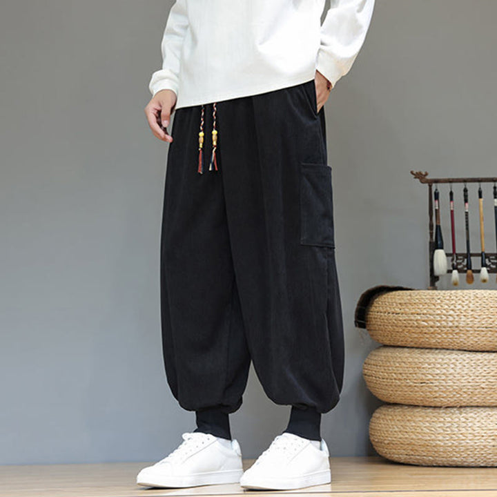 Buddha Stones Spring Solid Color Men's Ankle-Length Cotton Pants With Pockets - image 23