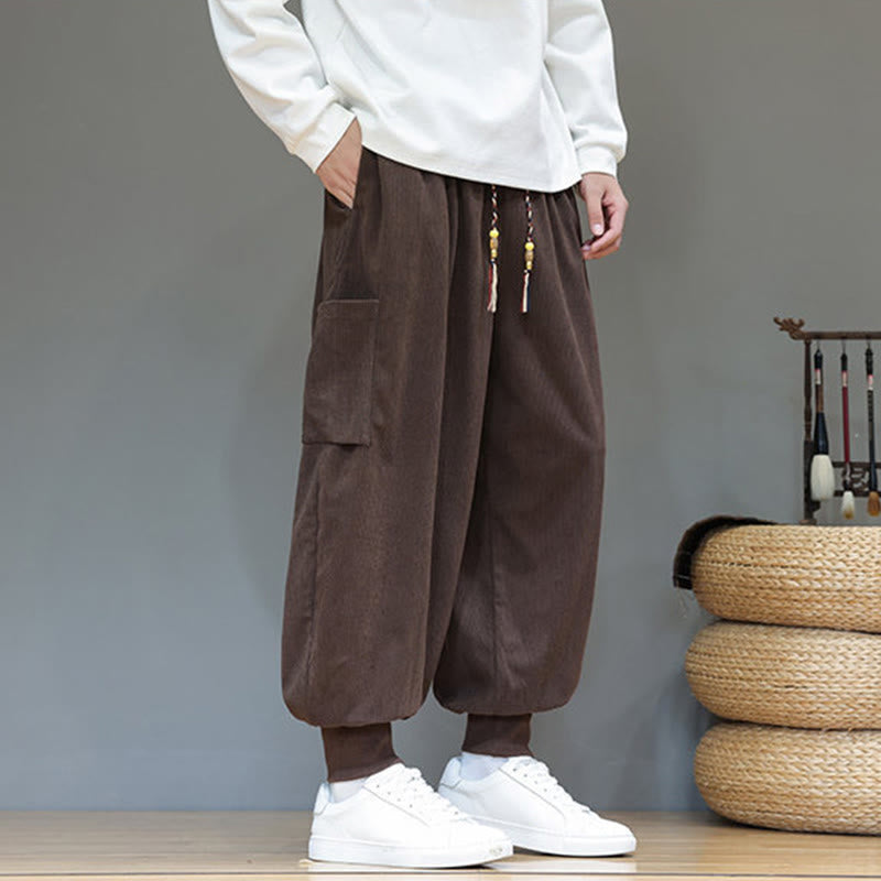 Buddha Stones Spring Solid Color Men's Ankle-Length Cotton Pants With Pockets - image 33