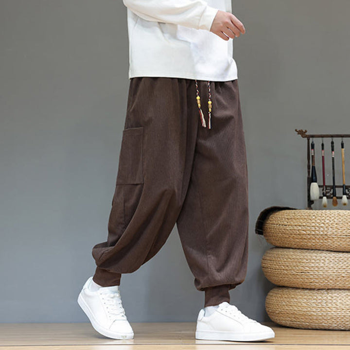 Buddha Stones Spring Solid Color Men's Ankle-Length Cotton Pants With Pockets - image 35