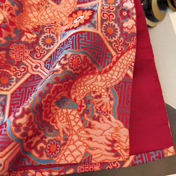 Buddha Stones Frog-Button Dragon Flower Bamboo Jacquard Design Women's Vest Waistcoat Shirt - image 7