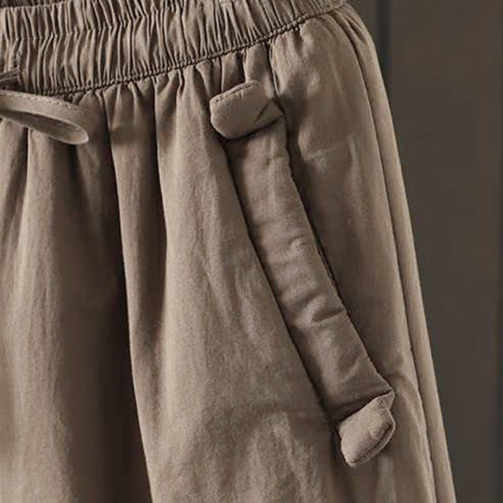 Buddha Stones Women's Winter Drawstring Fleece-Lined Thermal Harem Pants With Pockets - image 5