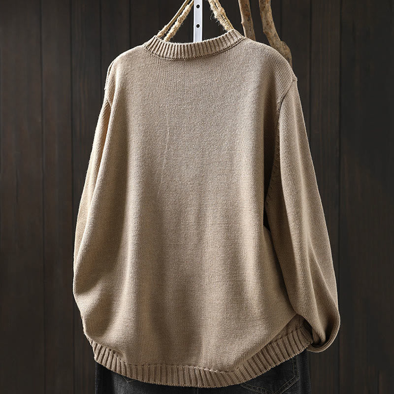 Buddha Stones Plain Knitted Colorful Buttons Design Cotton Women's Long Sleeve Cardigan Sweater - image 9