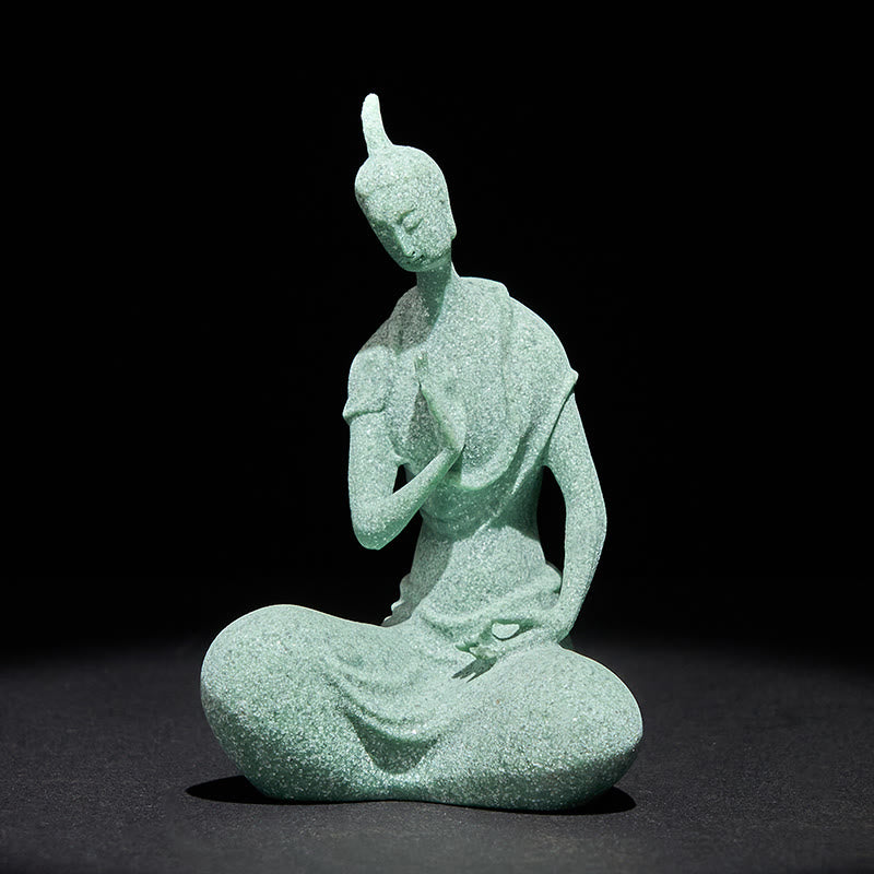 Buddha Stones Listening Buddha Statue Sandstone Home Decoration 6.5*5.5*9.5cm - Buddha 6.5*5.5*9.5cm - image 0