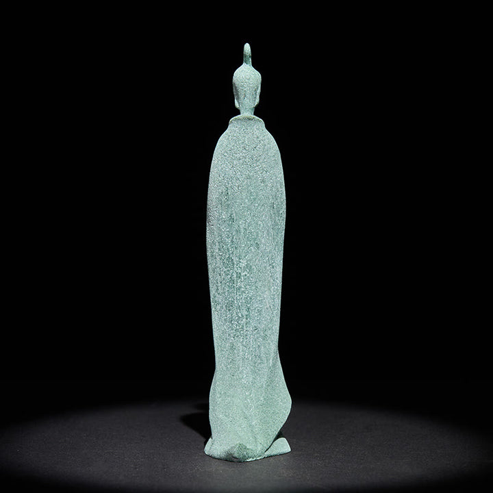 Buddha Stones Meditation Buddha Standing Statue Sandstone Home Decoration 3.8*6.5*17cm - image 4