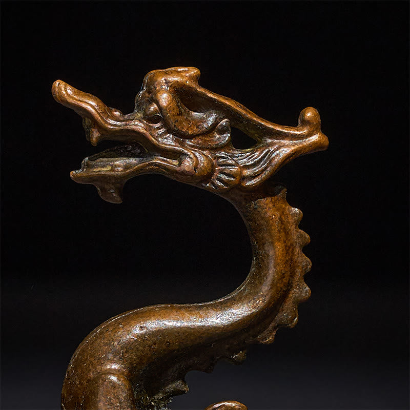 Buddha Stones Mini Dragon Alloy Luck Protection Home Decoration 7.6*2.5*5.4 cm - image 7
