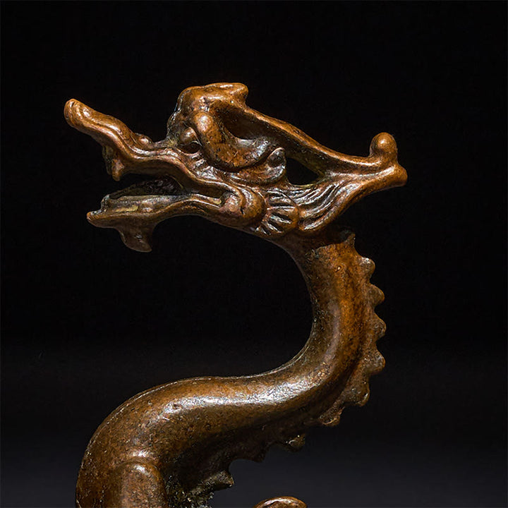 Buddha Stones Mini Dragon Alloy Luck Protection Home Decoration 7.6*2.5*5.4 cm - image 7