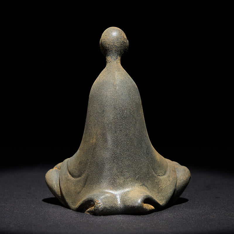 Buddha Stones Handmade Sitting Formless Buddha Iron Powder Rust Cast Resin Statue Decoration - image 4