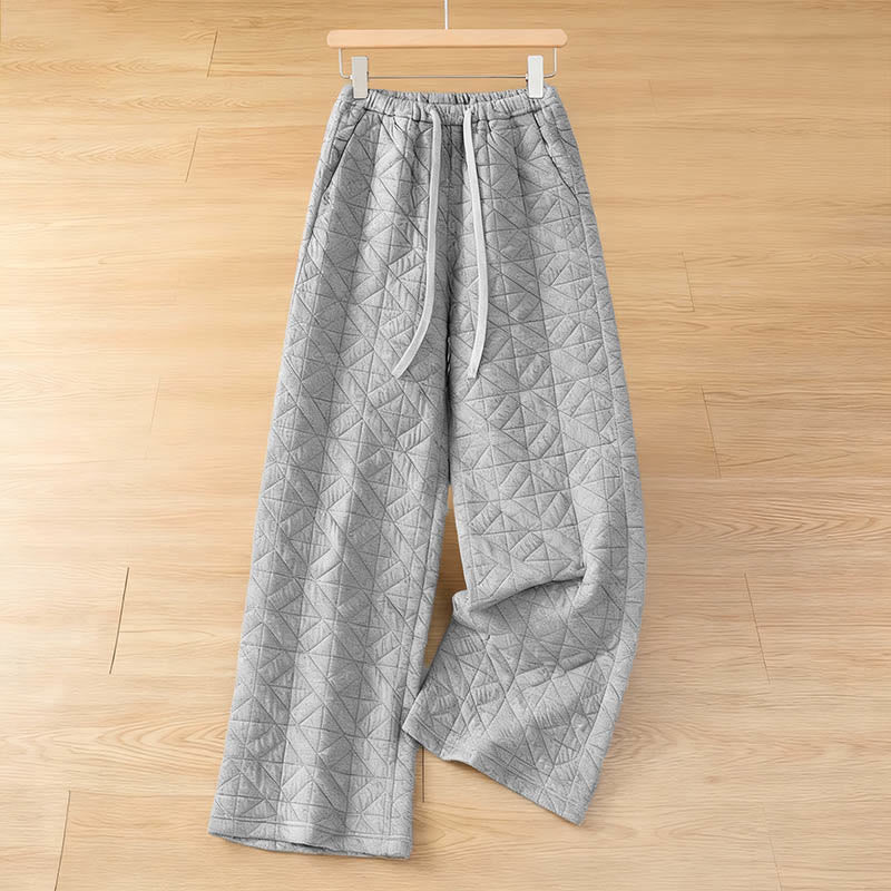 Buddha Stones Women's Fall Solid Color Drawstring Thermal Wide Leg Pants With Pockets - Silver - US8-10，UK/AU12-14，EU40-42 (2XL) - image 10