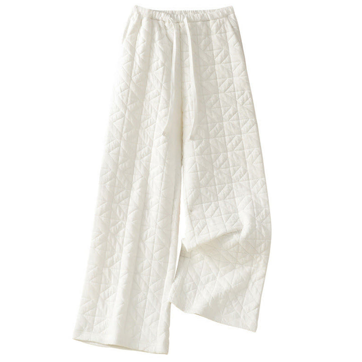 Buddha Stones Women's Fall Solid Color Drawstring Thermal Wide Leg Pants With Pockets - image 8