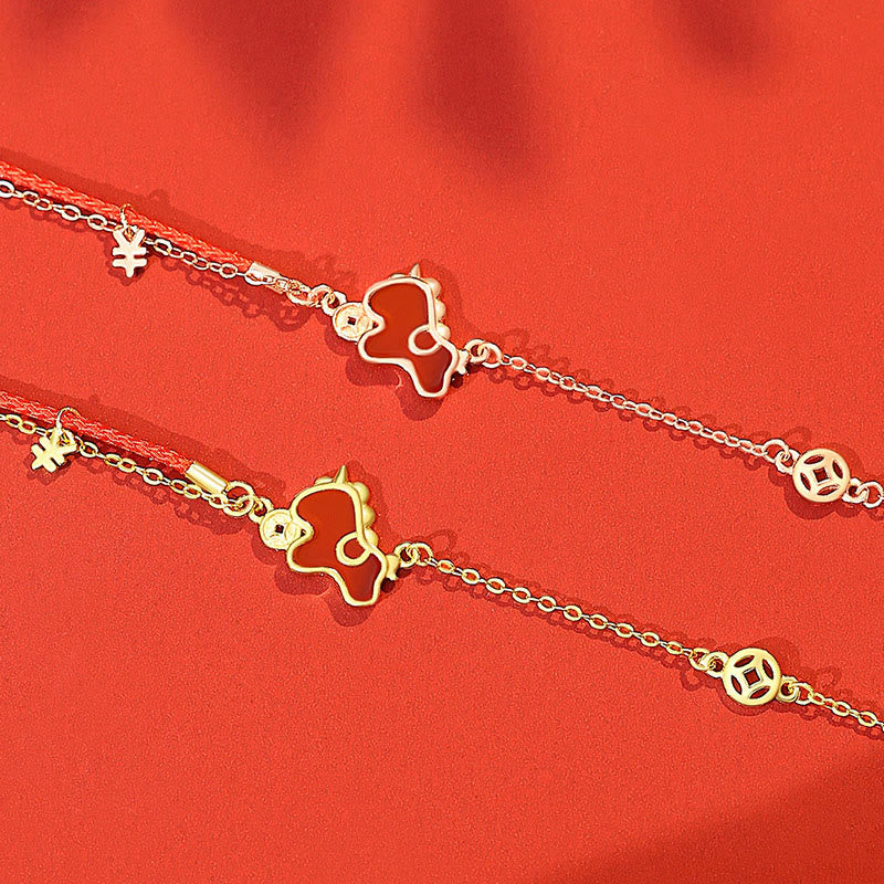 Buddha Stones 925 Sterling Silver Year Of The Horse Red String Red Agate Coin Charm Luck Bracelet - image 8