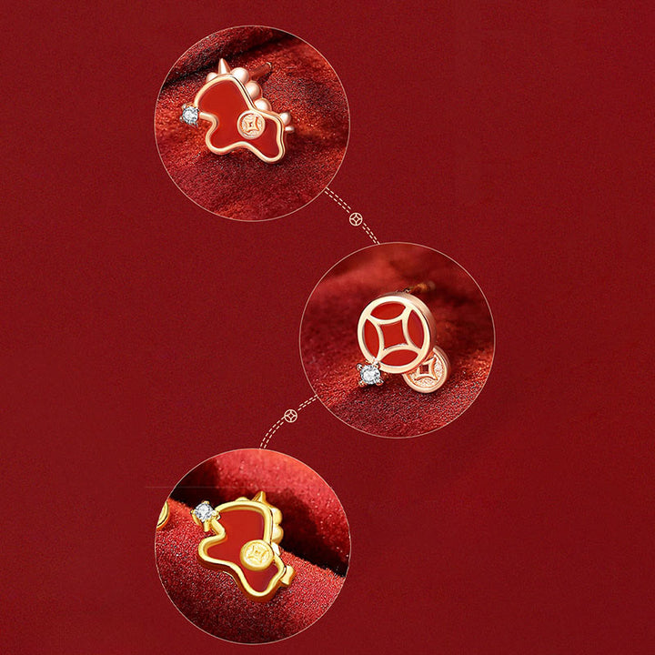 Buddha Stones 925 Sterling Silver Year Of The Horse Coin Charm Red Agate Blessing Necklace Pendant - image 19