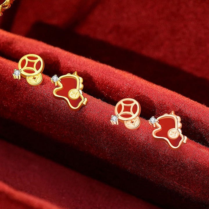 Buddha Stones 925 Sterling Silver Year Of The Horse Coin Charm Red Agate Blessing Necklace Pendant - image 20