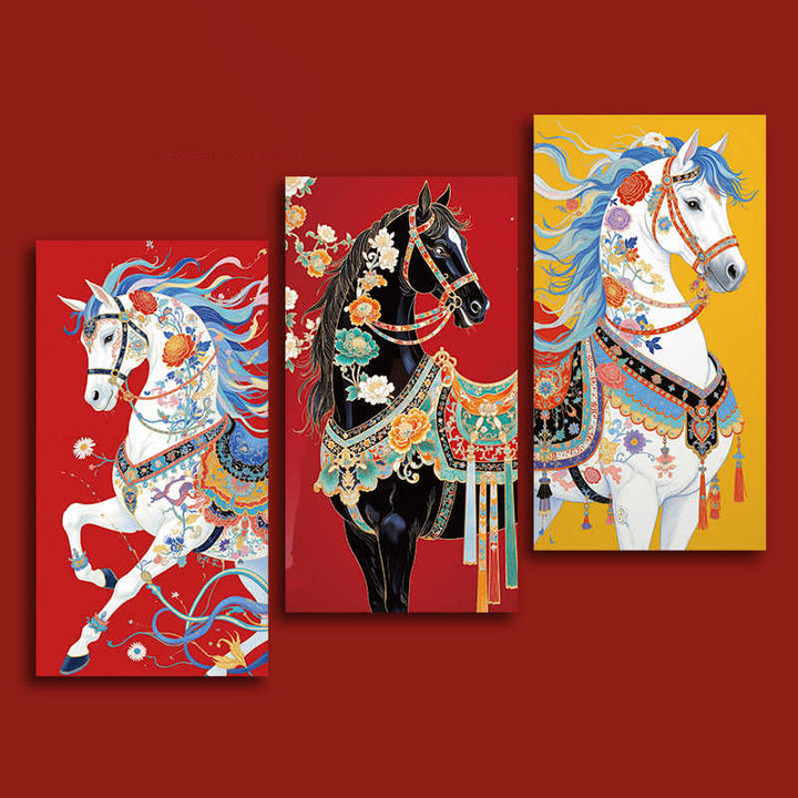 Buddha Stones 6pcs Colorful Chinese Red Envelope Year Of The Horse 2026 New Year - image 5