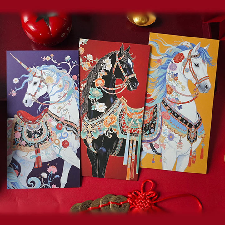 Buddha Stones 6pcs Colorful Chinese Red Envelope Year Of The Horse 2026 New Year - image 13
